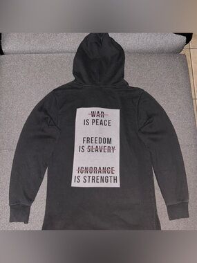 Rare MSFTSrep 1984 Trench Hoodie Black Grunge Hoodie